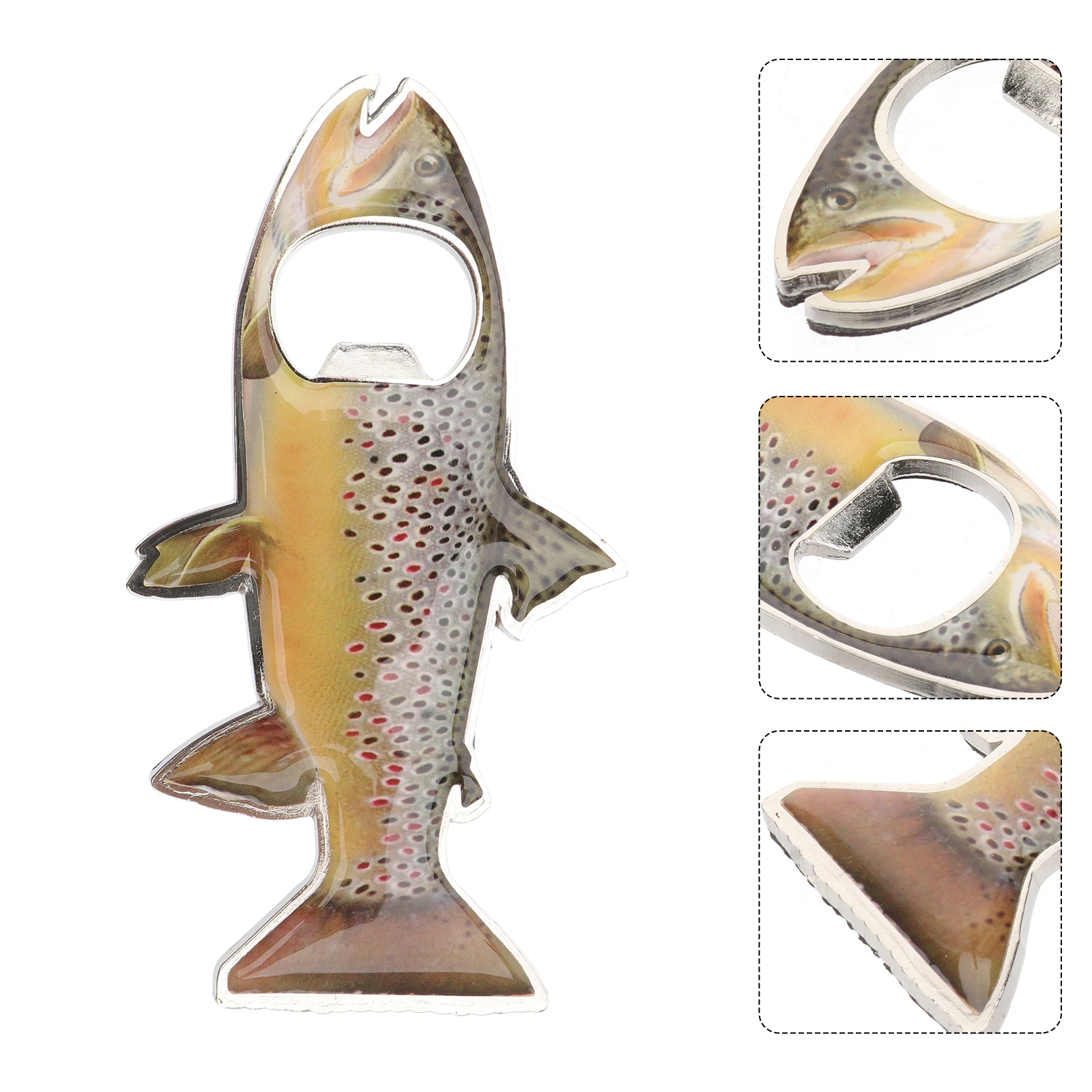 

Fish Shaped Bottle Opener Stainless Steel for Fridge Decor Beer Can Opener Novelty Gift Kitchen Bar Tool