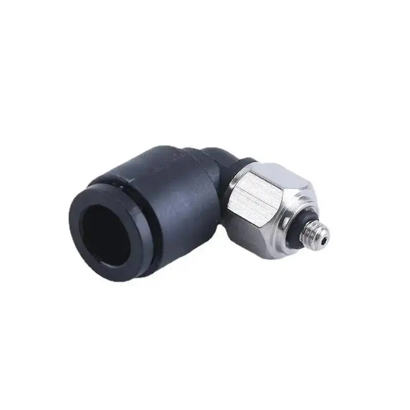 10 Conectores Neumáticos Rápidos Micro Mini para Tuberías de Aire, Conector en Codo con Rosca PL4-M3/M4/M5/6mm