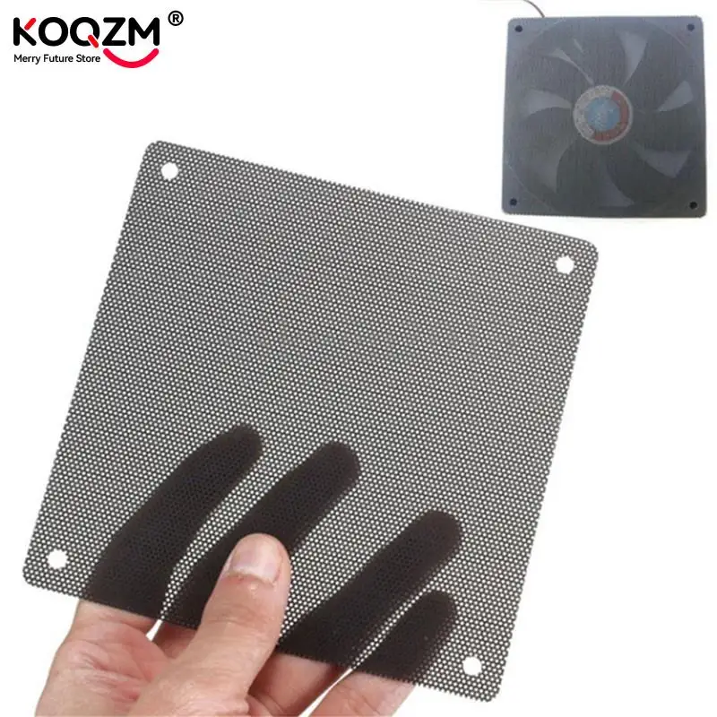 5pcs Computer Mesh 120mm Cuttable Black PVC Case PC Fan Dust Filter Dustproof Cover Chassis Dust Cover for Computer Cooling Fan