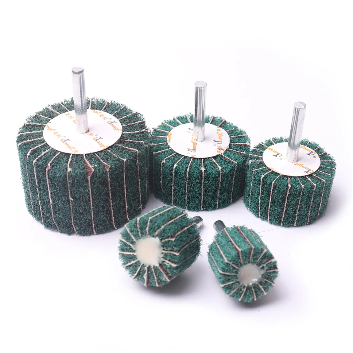 1/5 pces 6mm haste não-tecido aba lixa roda de fibra abrasiva esfregão polimento moagem para cabeça de limpeza de metal náilon