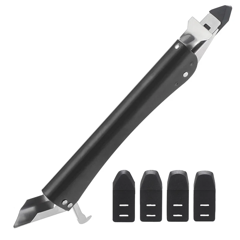 ABJT-مجموعة أدوات السد من الفولاذ المقاوم للصدأ 4 في 1 مجموعة أدوات تشطيب مانع التسرب مع 5 وسادات سيليكون، أداة إزالة الجص ومزيل السد