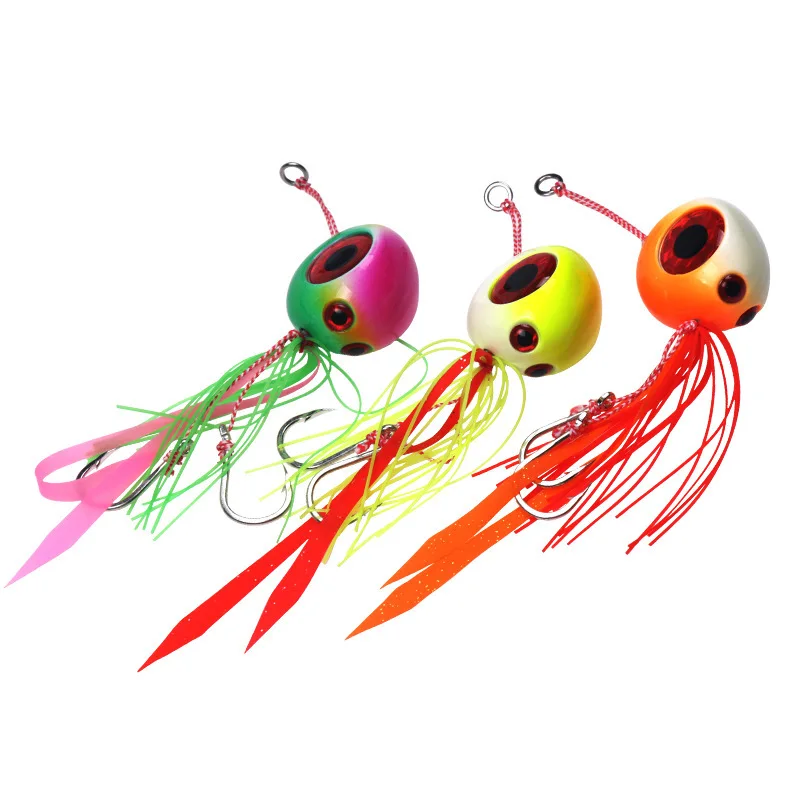 Luminous Inchiku Jigging Lures 3D Eyes Lead Jig Head Tai Rubber Saltwater gonna 60g 80g 100g 120g 150g 200g Boat Fishing Baits