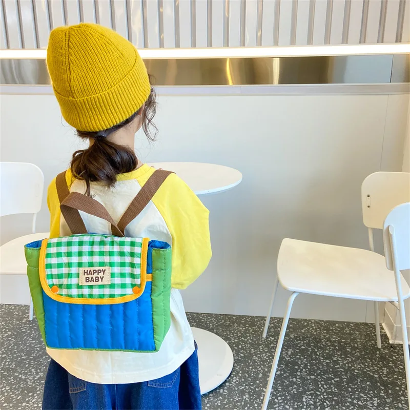 Kindertassen Voor Meisjes En Jongens Koreaanse Stijl Nieuwe Modieuze Patchwork Kids Kleuterschool Kleine Schooltas Casual Eenvoudige Rugzakken