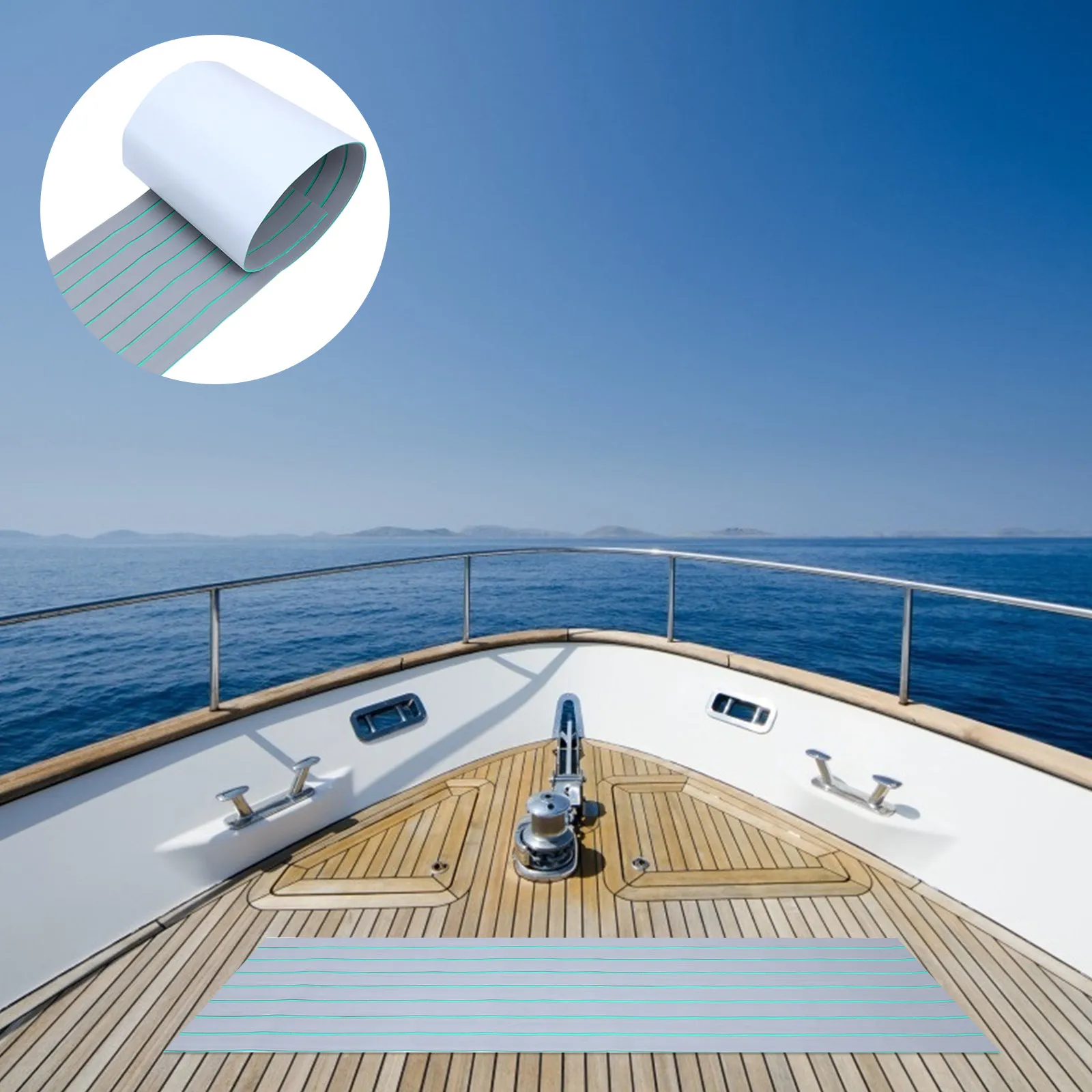 Eva Self-Adhesive Boat Deck Mat Synthetic Teak Look Non-Slip Waterproof Heat Resistant Corrosion Proof Yacht Deck Flooring Pad