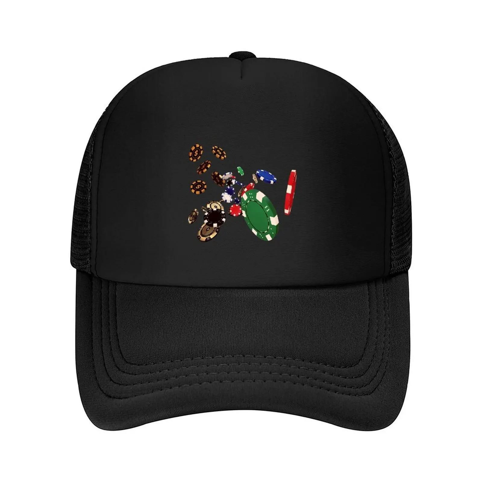 

Bunch of Poker Chips And Play Money With 3D Effect Baseball Cap tea Hat Luxury man cap Winter hat Caps For Men Women's