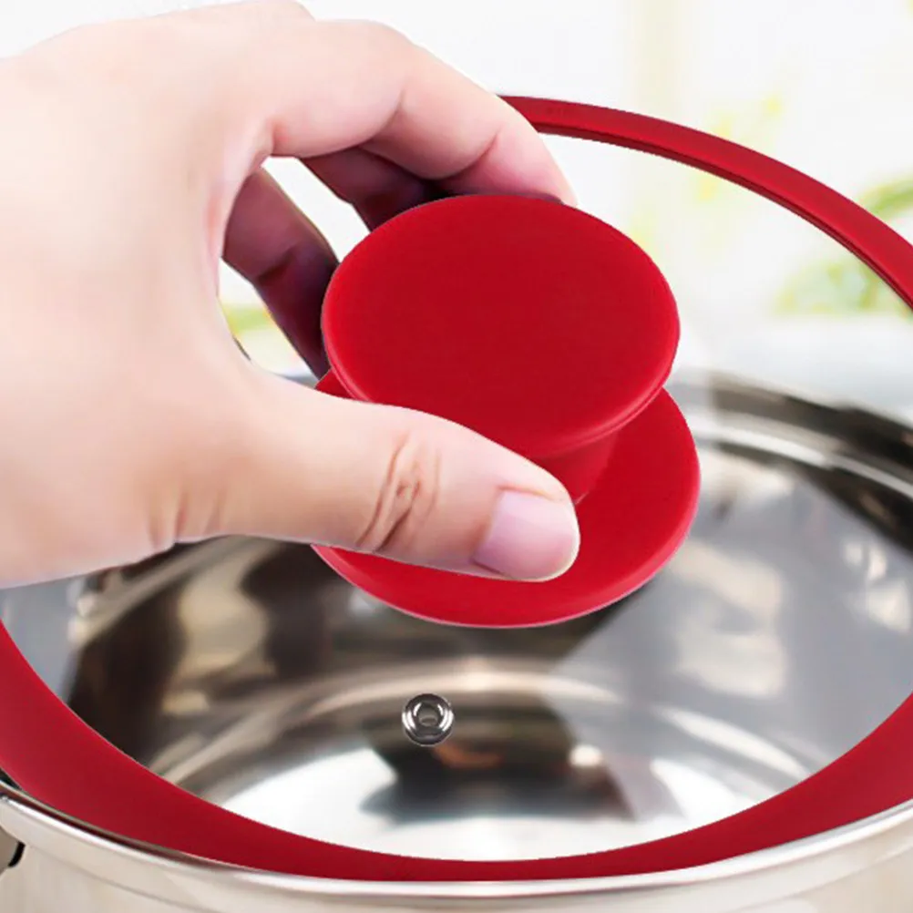 2Pcs Thickened Silicone Pot Lid Handle Cover Safe Non Deformable Reusable Anti Burn Lid Knob Sleeve Cooking Pot Accessory