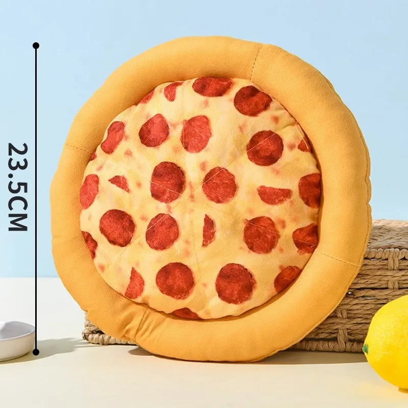 For Dogs Toy Plush Pizza Donut Shape Squeak Sound Funny Accessories For Pets Puppy Trainning Brinquedos Zabawki Dla Psa Supplies