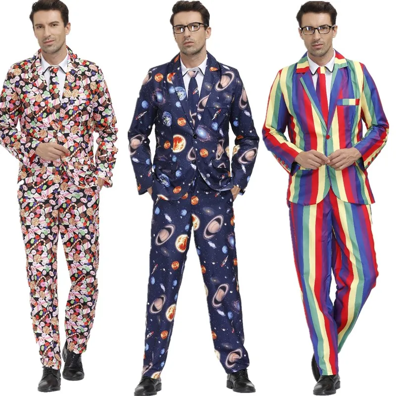 Uomo Vintage 4 pezzi Set abiti per abito da sposa banchetto Stage Performance cantanti Prom Party Suit Mens Halloween Party Costume