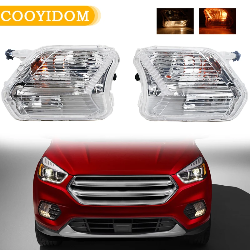 Front Bumper Fog Light For Ford Escape Kuga 2017 2018 2019 Signal Lamp Foglight Car Light Assembly With Bulb GJ5Z-13200-C