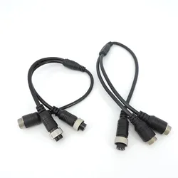 M12 4 Pin core Aviation Head to Aviation Head Male to 2 Female to 2 male Extension Y Splitter Cable Adapter for Camera Connector