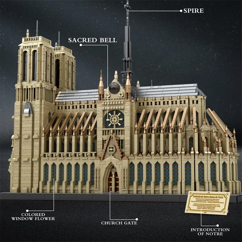 Zabawka konstrukcyjna dla dzieci z serii Original BOX, model katedry Notre Dame, prezent na Boże Narodzenie lub urodziny