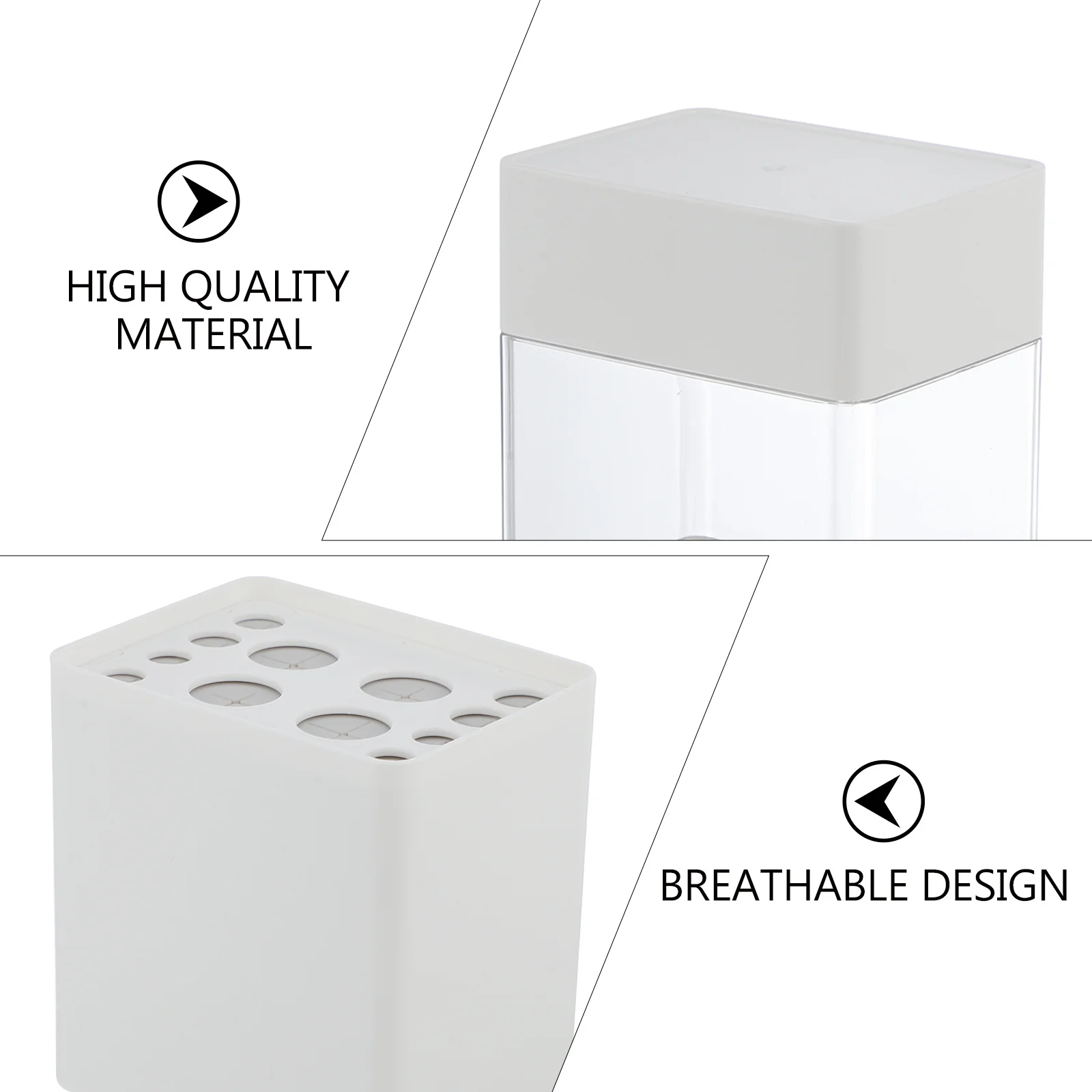 

1Pcs Makeup Brush Organizer Dustproof Clear Storage Container Durable Brush Bucket Travel Desktop Storage Box