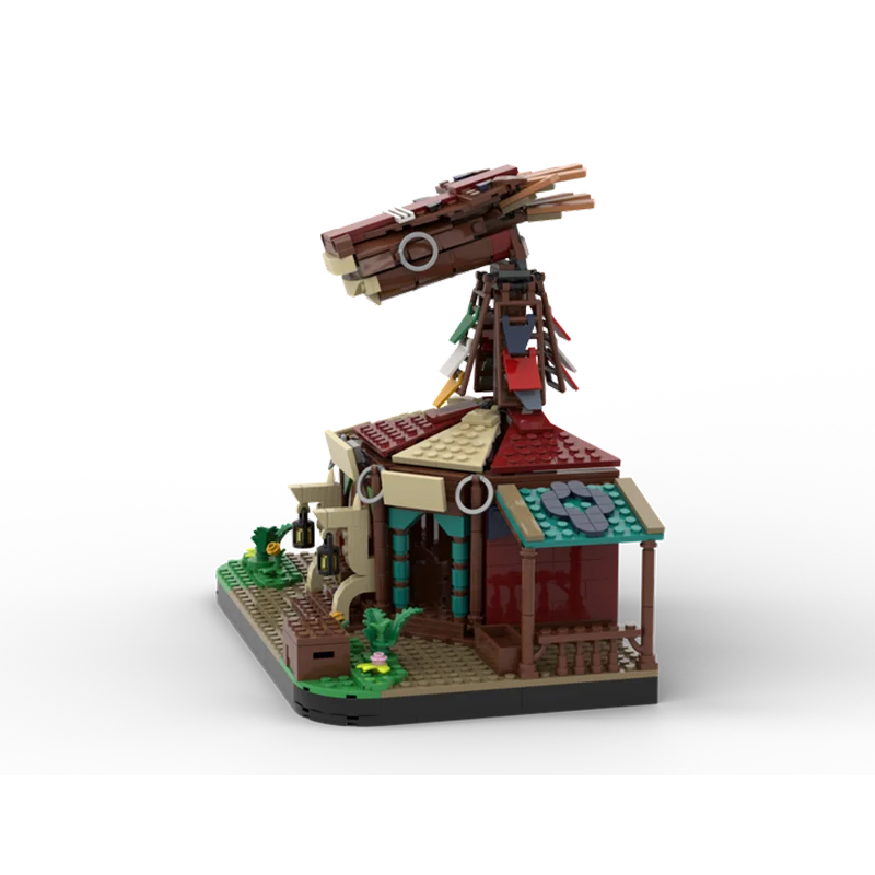 701 ชิ้น MOC สถาปัตยกรรมยุคกลาง ทุ่งนา คอกม้าป่า ชุดประกอบโมเดลบล็อกตัวต่อ ของเล่นเด็ก ของขวัญวันเกิด