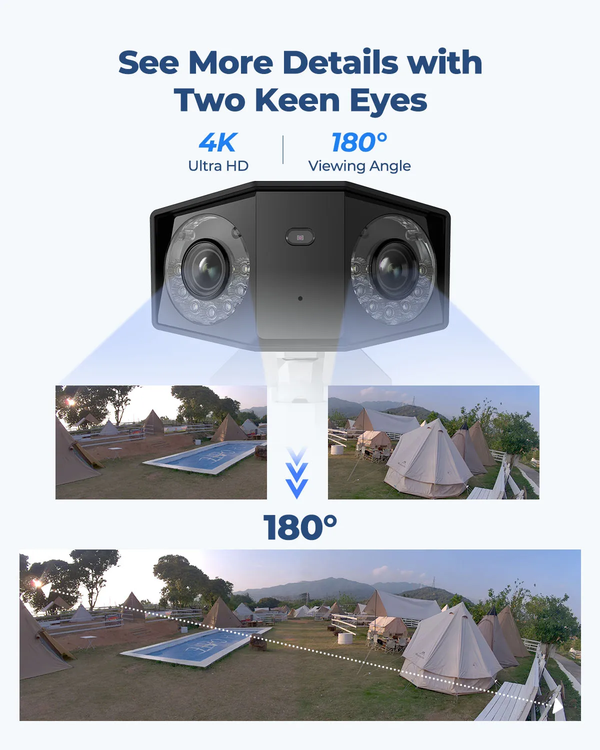 Reolink Duo 2 WiFi Camera 4K Dual Lens Outdoor Security Camera CCTV 8MP IP Cam Smart Detection Home Video Security Protection