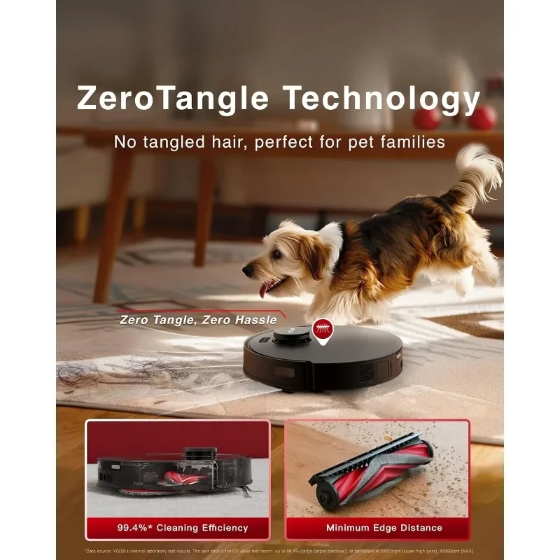 Yeedi M12 PRO+ Robot Vacuum and Mop, 11000Pa Strong Suction, ZeroTangle Technology, TruEdge Deep Mopping