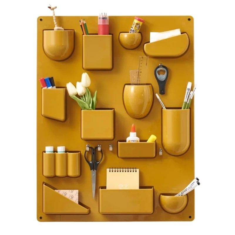 منظم جدار بيجبورد من الشمال، تخزين متعدد المساحات من المدخل إلى سطح المكتب على الطراز الاسكندنافي، ديكور فني جداري مع حامل أقلام #6