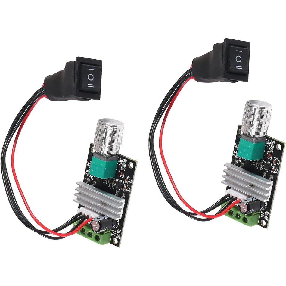 2 Pack 6V 12V 24V 28V 3A 80W 1203BB DC Motor Speed Controller PWM Speed Adjustable Reversible Motor Driver Switch Reversing