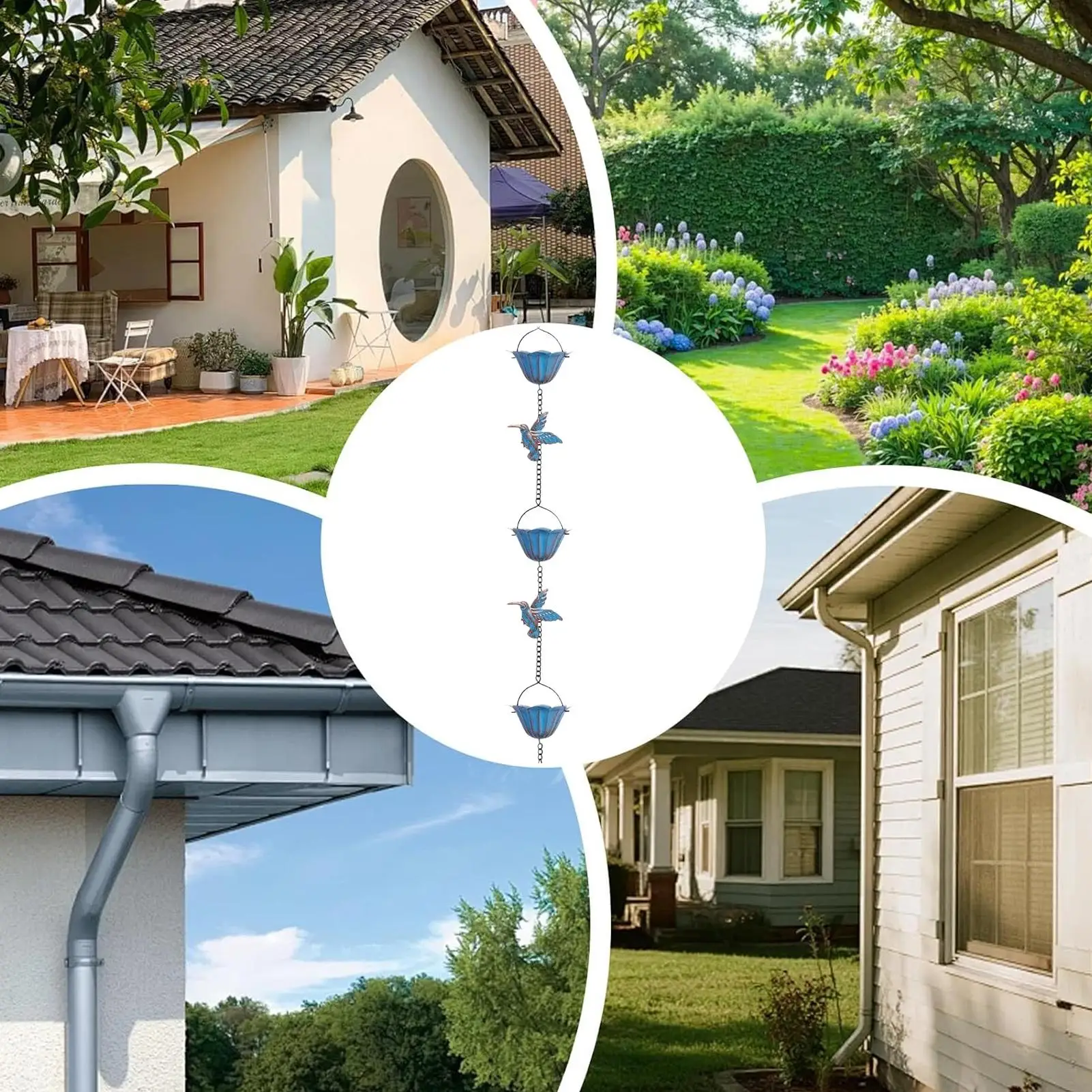 

Медный дождевой цепь 7,87 фута, водосточная труба с 7 чашками, дизайн колибри, медный колокольчик, дождевая цепь, желоб для домашнего гаража, карниз