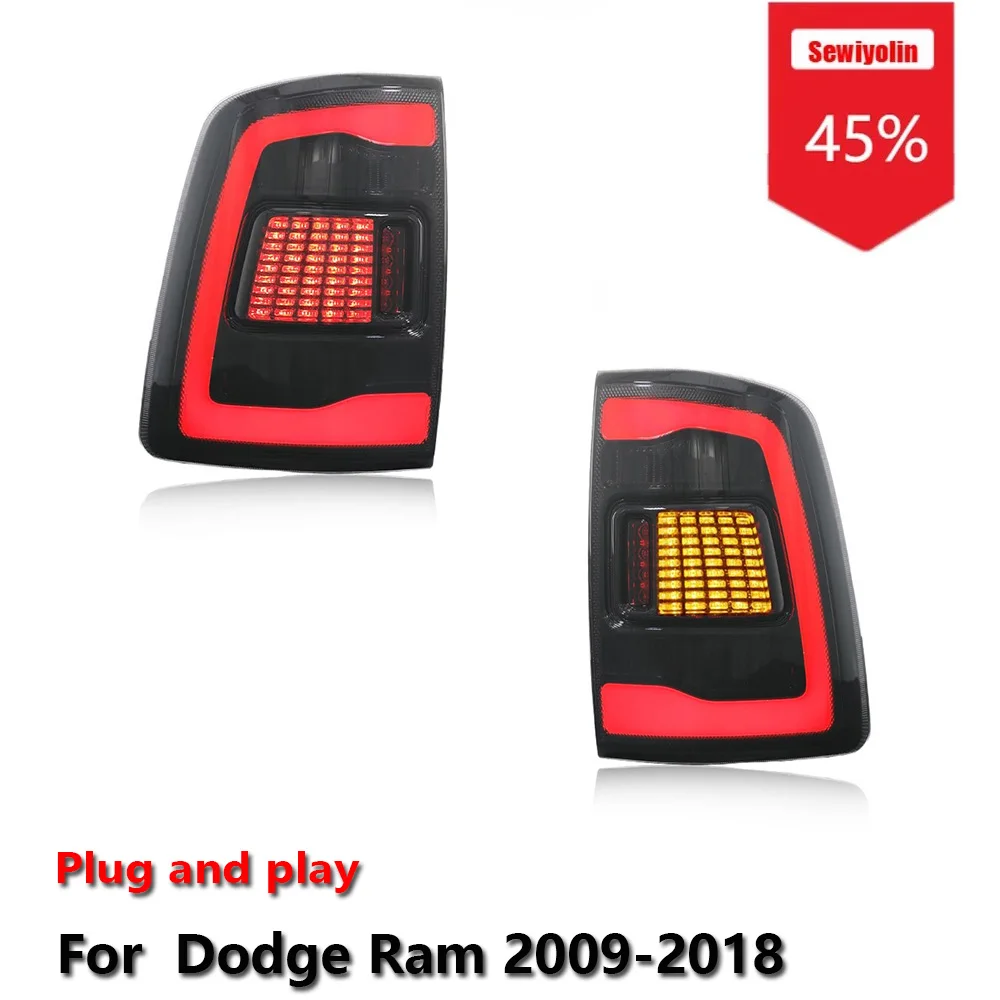 

Sewiyolin Car LED Upgrade Tail Light Accessories For Dodge Ram 2009-2018 DRL Brake Turn Signal Lamp Plug and Play