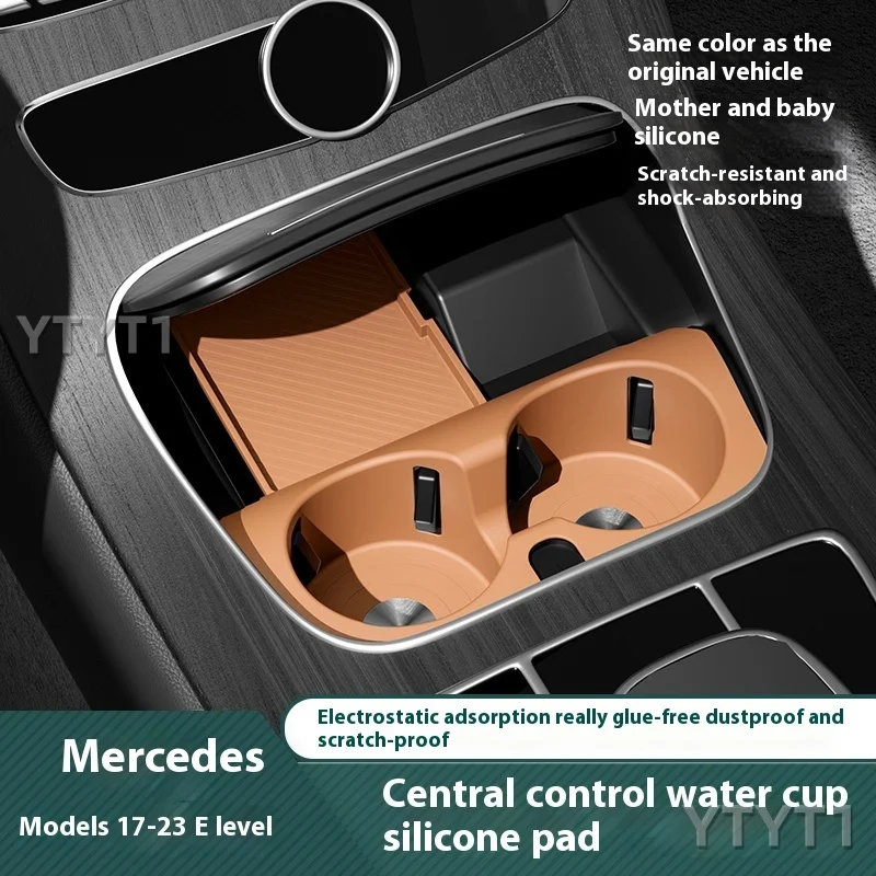 2025 para mercedes-benz Clase E posavasos de agua E300 estera de Control central E350 portavasos de silicona accesorios interiores de coche