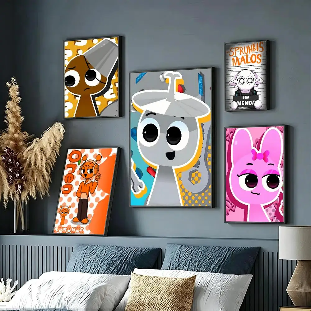 game Sprunki Poster HD Poster Sophisticated Modern Aesthetic Wall Art For Living Room Bedroom Office Cafe Decor
