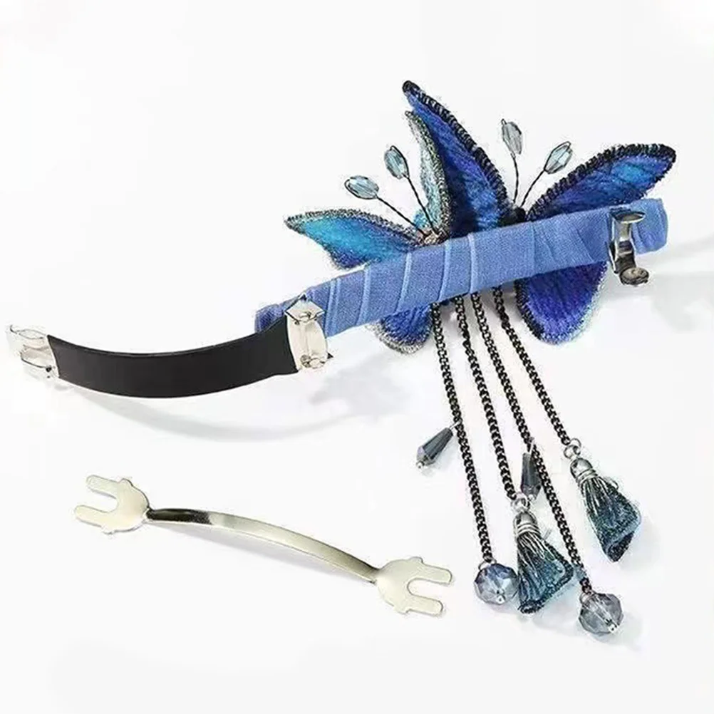 

2pcs Tassel Clip Rhinestone Butterflies Decorative Hair Pin For Women Barrettes Thick Hair Styling Accessories Wedding Party Use