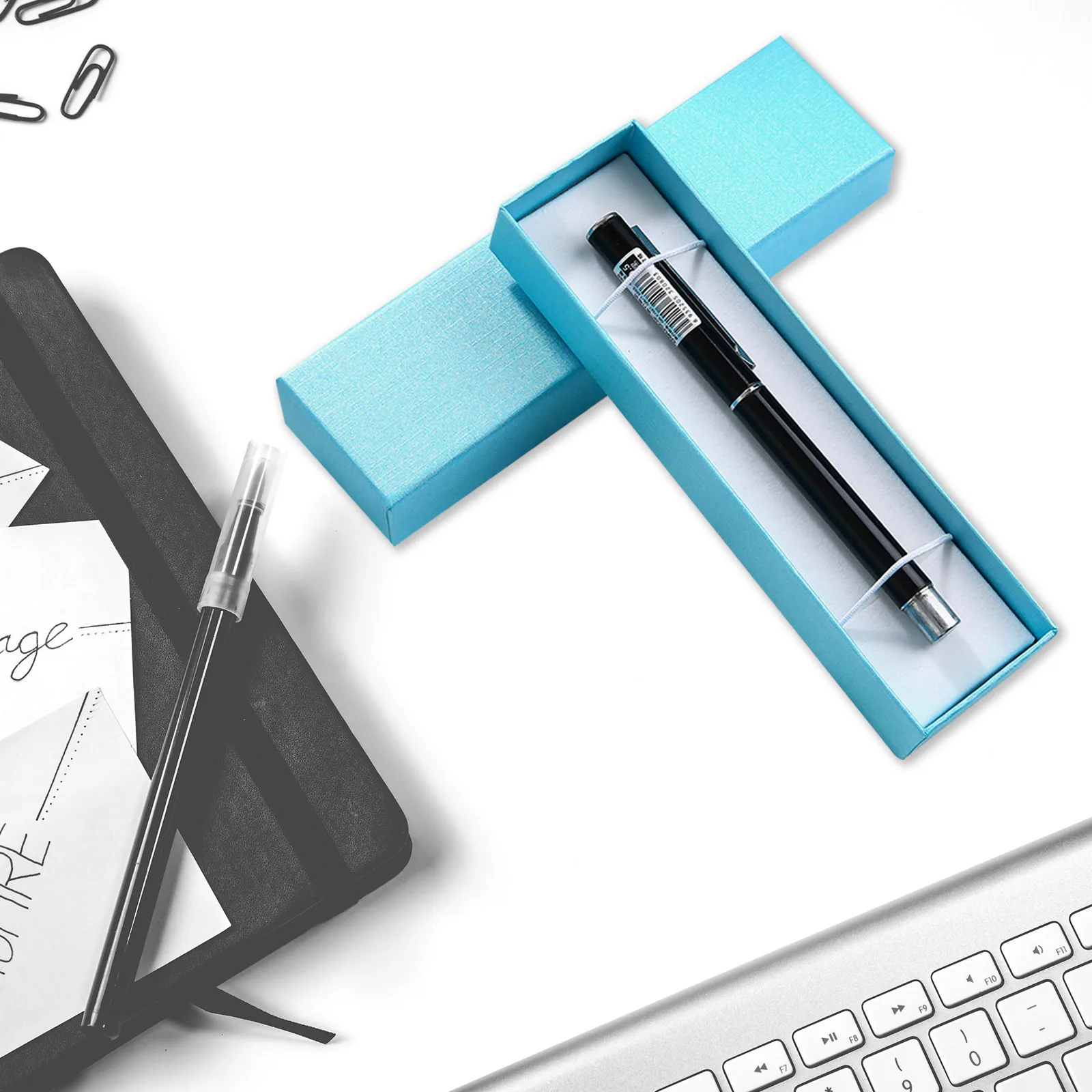 

5 шт. экологичных контейнеров для ручек из плотной бумаги, элегантный минималистичный дизайн с мягким внутренним покрытием, коробка для канцелярских принадлежностей для студентов