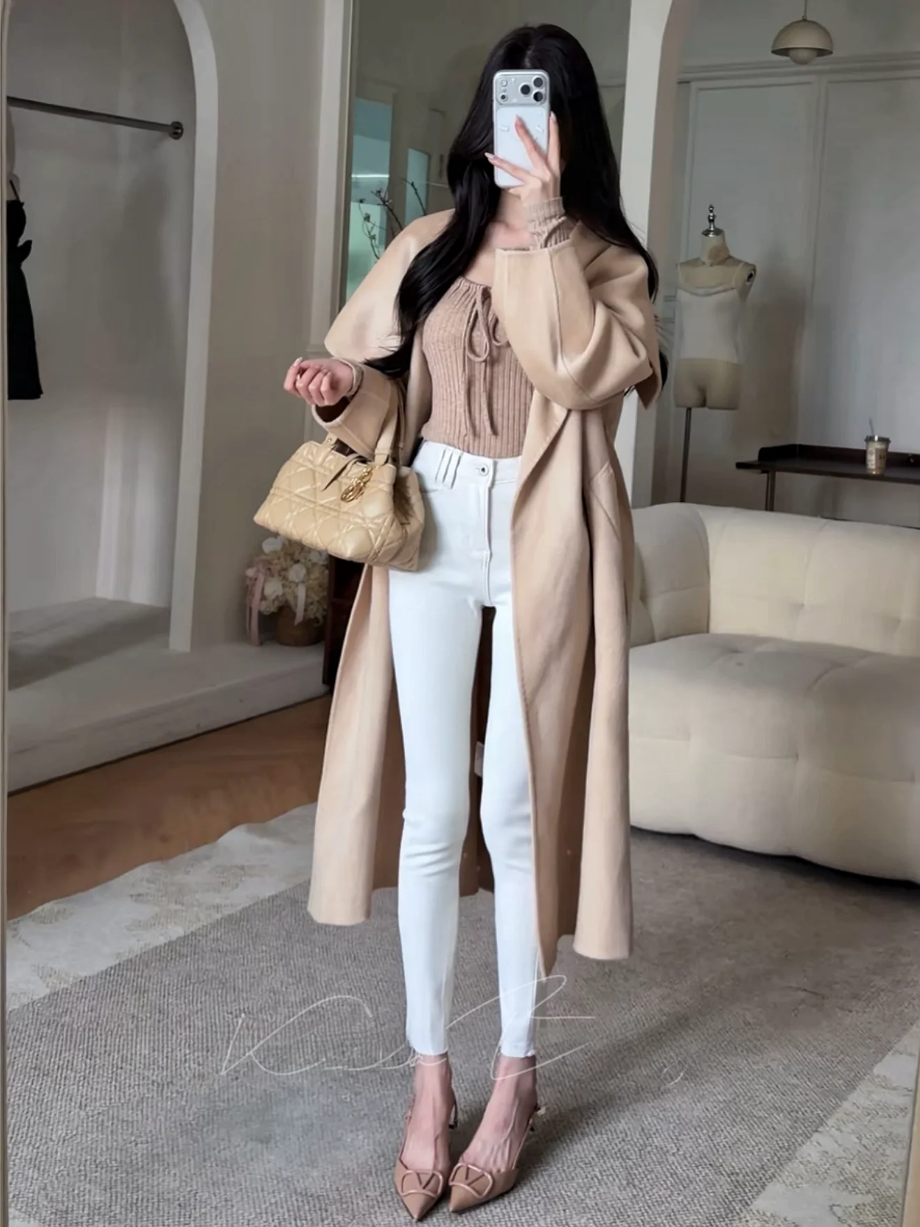 

High Waist Women's Slim Fit Jeans Butt Lifting All-Match Spring New Style Anni's Letter Original Design Cotton Stretch Denim