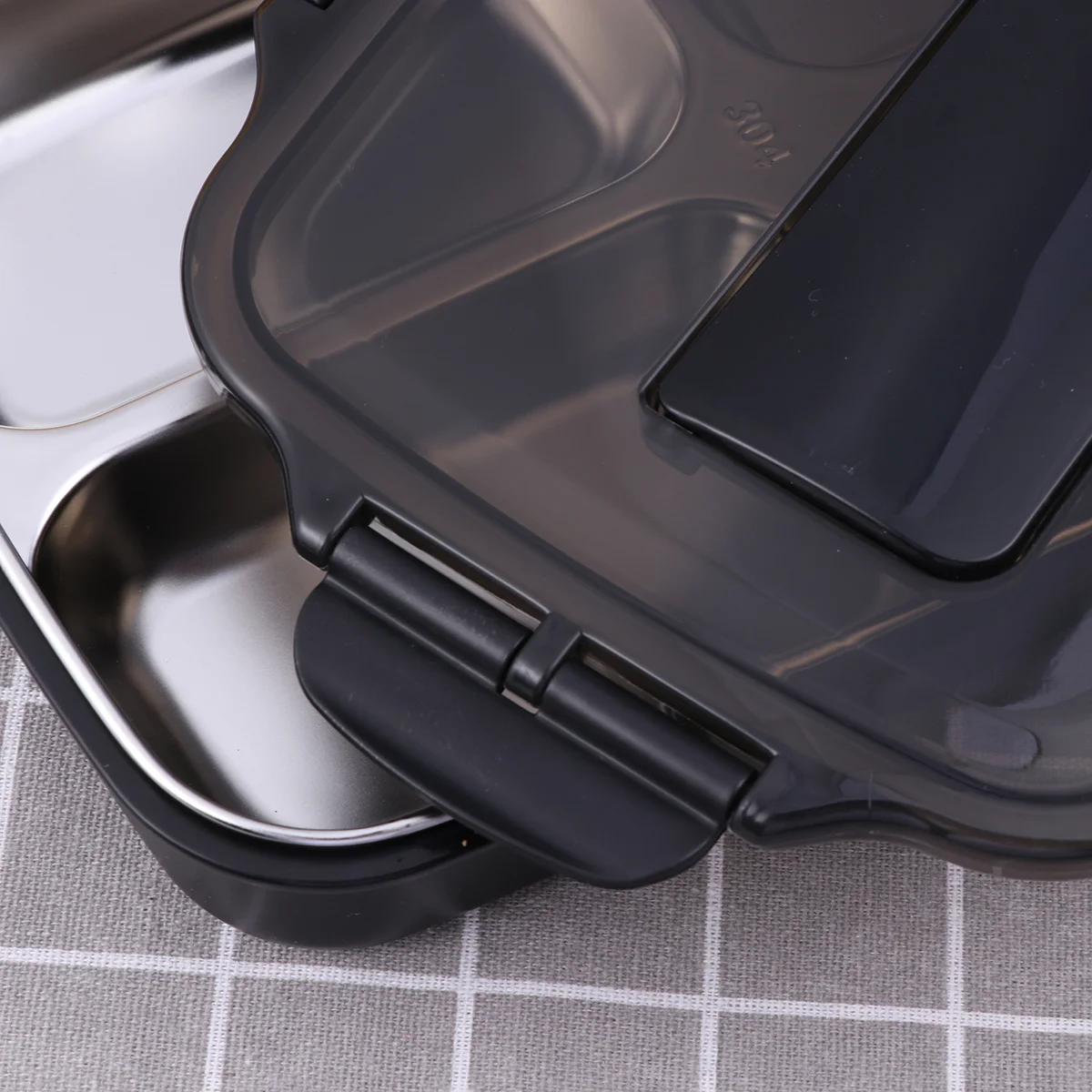 

304 Stainless Steel Bento Lunch Box 4 Grids Leak Proof Insulated Rectangular Single Layer Thermal Food Storage Box for Adults