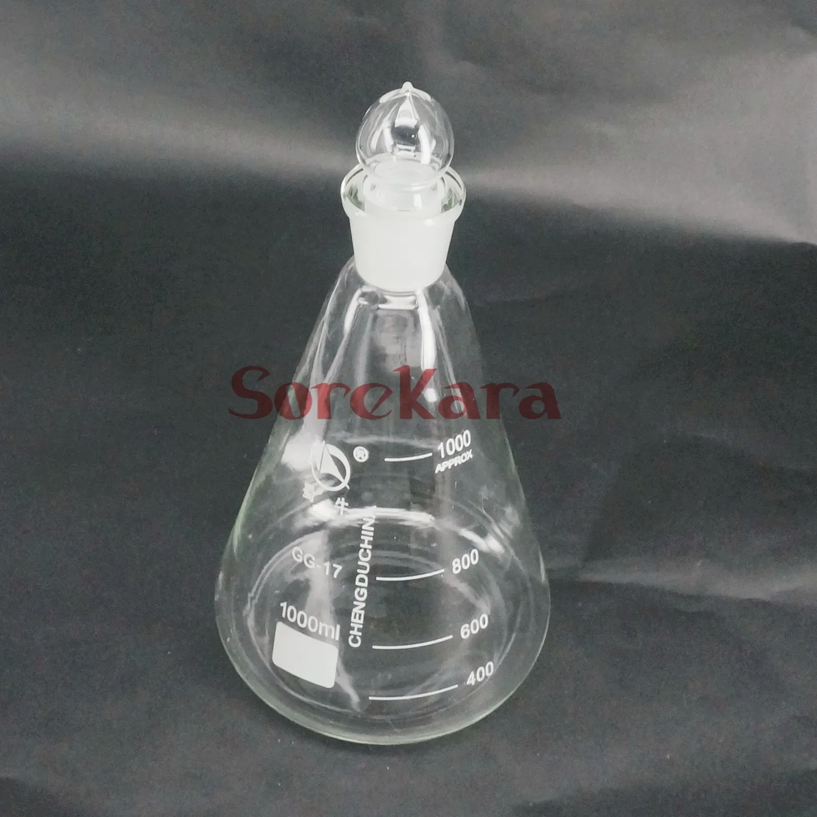 Imagem -04 - Frasco Cônico Erlenmeyer do Vidro de Borosilicate 1000ml com Rolha para o Laboratório da Química