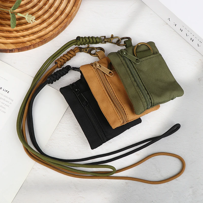 Mini Casual Halsband-Münzbörse Kartenhalter Reißverschlusstasche für Männer und Frauen Schlüsseltasche Kleine Tasche Kopfhörerhülle mit Lanyard – Detail 8