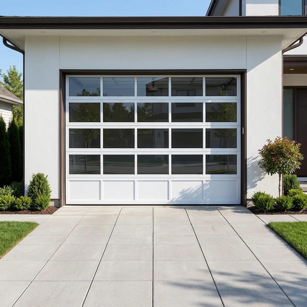 Latest Design Economical and Practical Garage Door Panoramic Aluminum Frame Glass Garage Door Outdoor Easy To Clean Garage Door