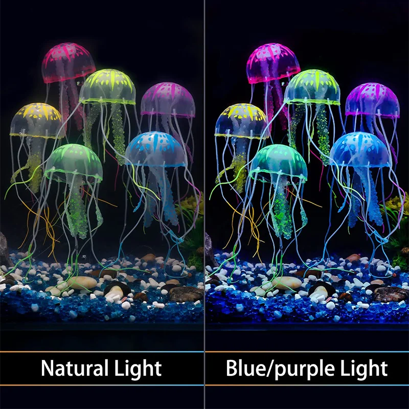 Artificial Swim Luminous Jellyfish Aquarium Decoration Fish Tank Underwater Live Plant Luminous Ornament Aquatic Landscape