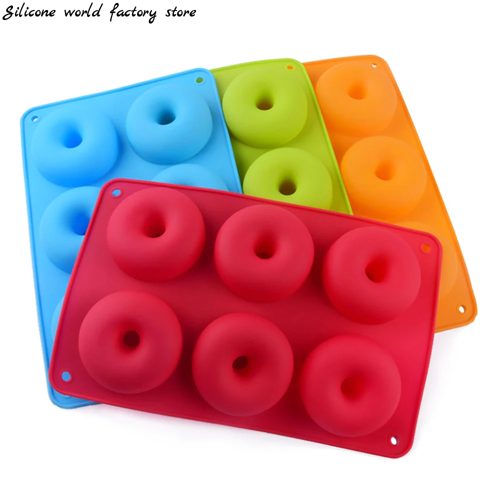 

1Pcs Silicone Donut Mold Strawberry Cake Mould Non-Stick Candy Doughnut Baking Pan Bakeware Tool