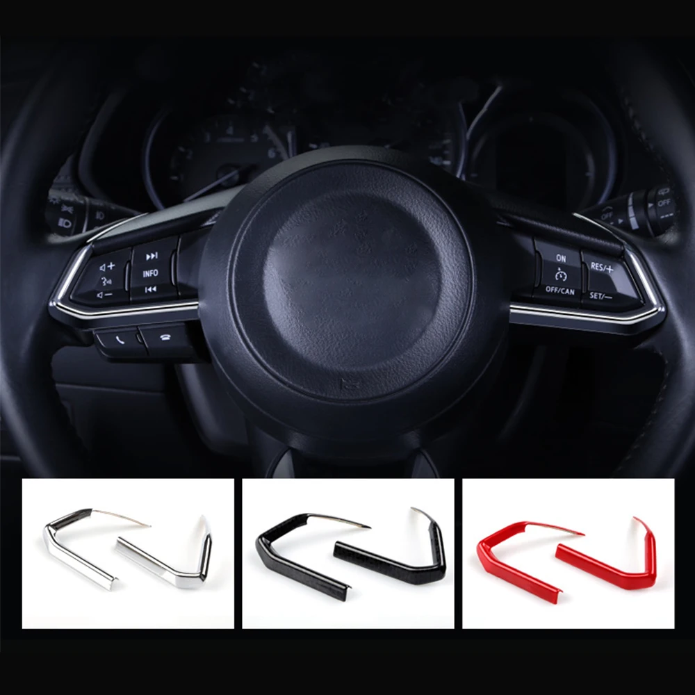 ABS Car Steering Wheel Button Panel Cover Trim Frame For Mazda CX-5 CX5 CX 5 2017 2018 2019 2020 2021 2022 2023 2024 2025 view 4