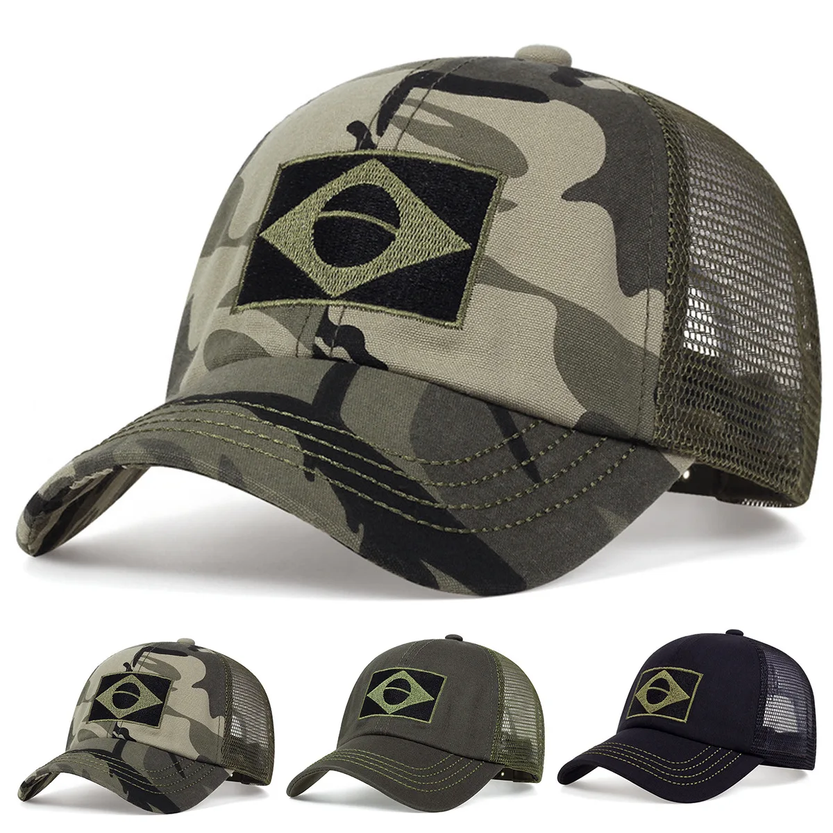 

Brazilian flag camouflage baseball cap fashion jungle combat caps adjustable outdoor cotton casual hat hip hop sports hats