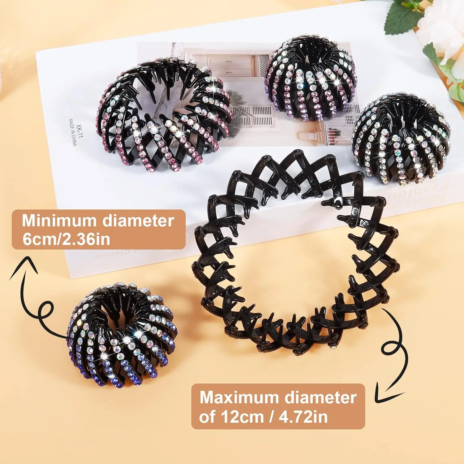 5 Pcs Bird Nest Hair Clips Holder Ponytail Holder Bun Barz Bun Clip Accessories for Women and Girls (Color-5) view 6