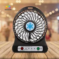 A19F-Portable Rechargeable LED Light Fan Air Cooler Mini Desk USB Third Wind Fan Cooling Handheld Mini Fan