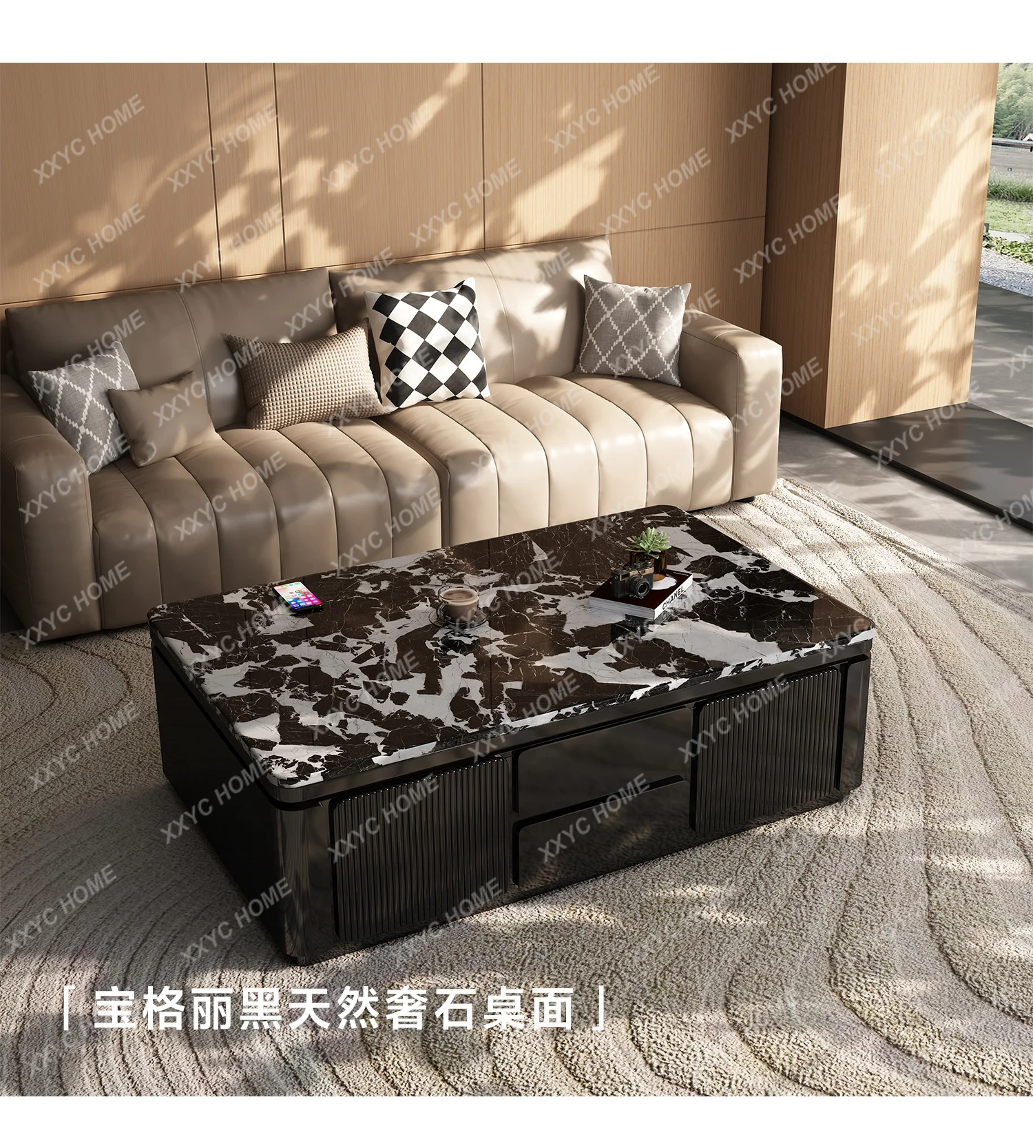 

L Natural Marble Imported Luxury Stone Light Luxury Villa Home Living Room Luxurious High-End Feel