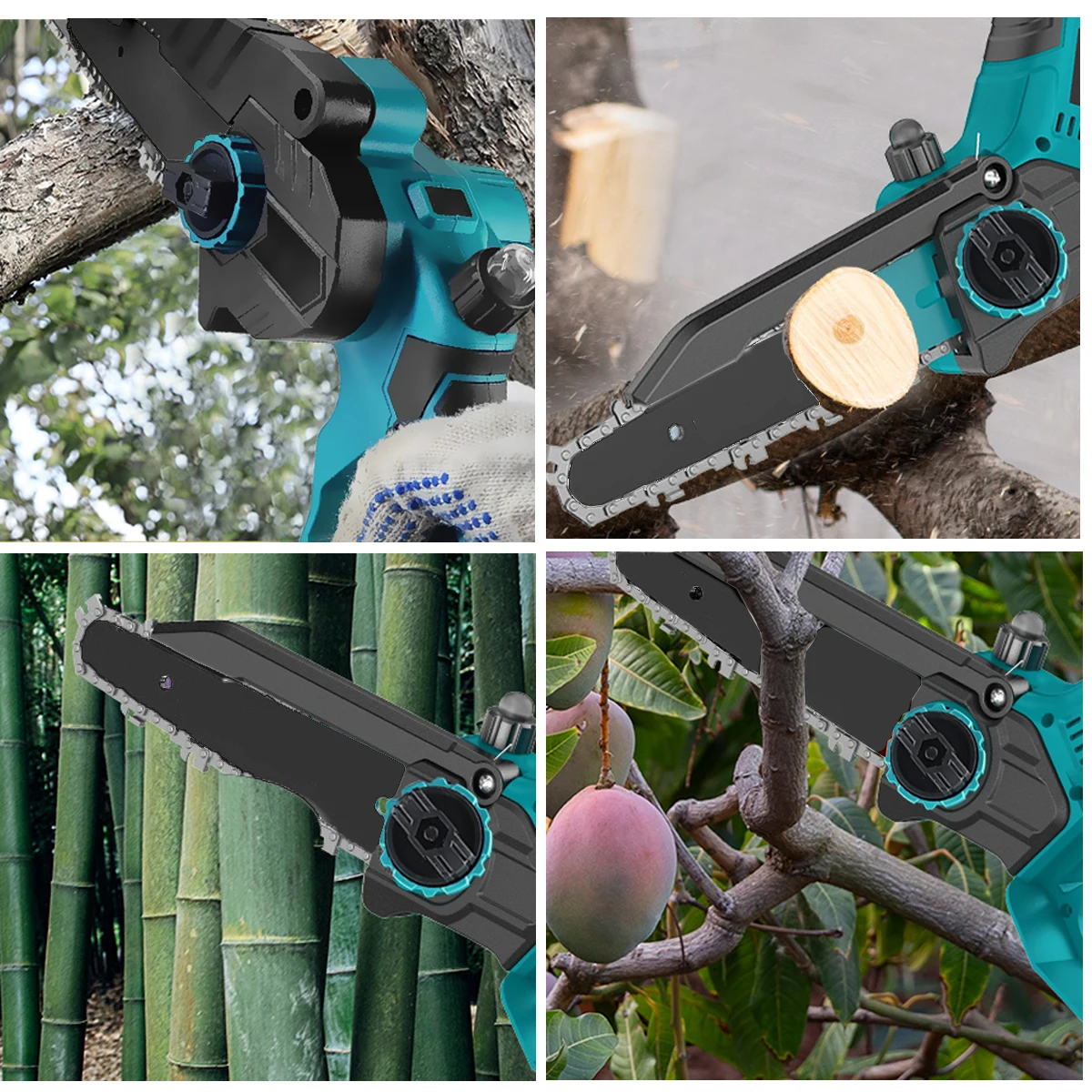 Brushless 6 Inch 21V Mini Powerful Cordless Electric Chain Saw Woodworking Handheld Pruning Chainsaw Garden Cutting Tool