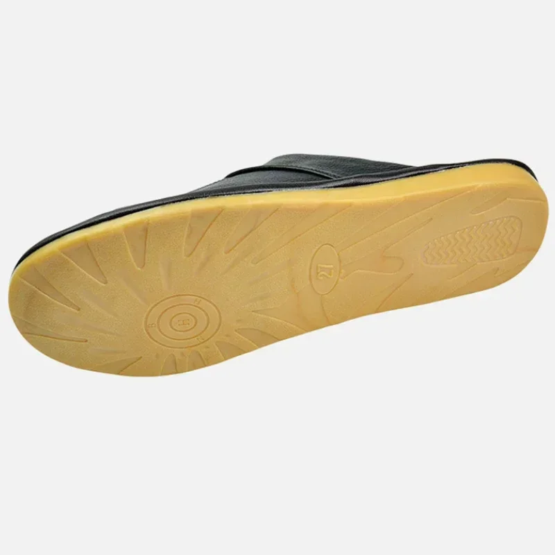 Genuine Cow Leather Slippers Homes in Indoor Slipper Spring Autumn Summer Men Women Elderly Non-slip Casual Single Slides Shoes