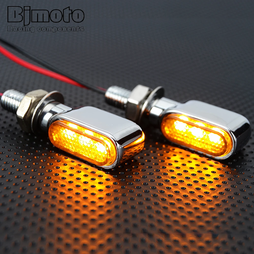 8mm Universal Mini LED Turn Signal Light Bullet Moto flashing Light led Blinker Indicator 12V For Cafe Racer Honda BMW Yamaha