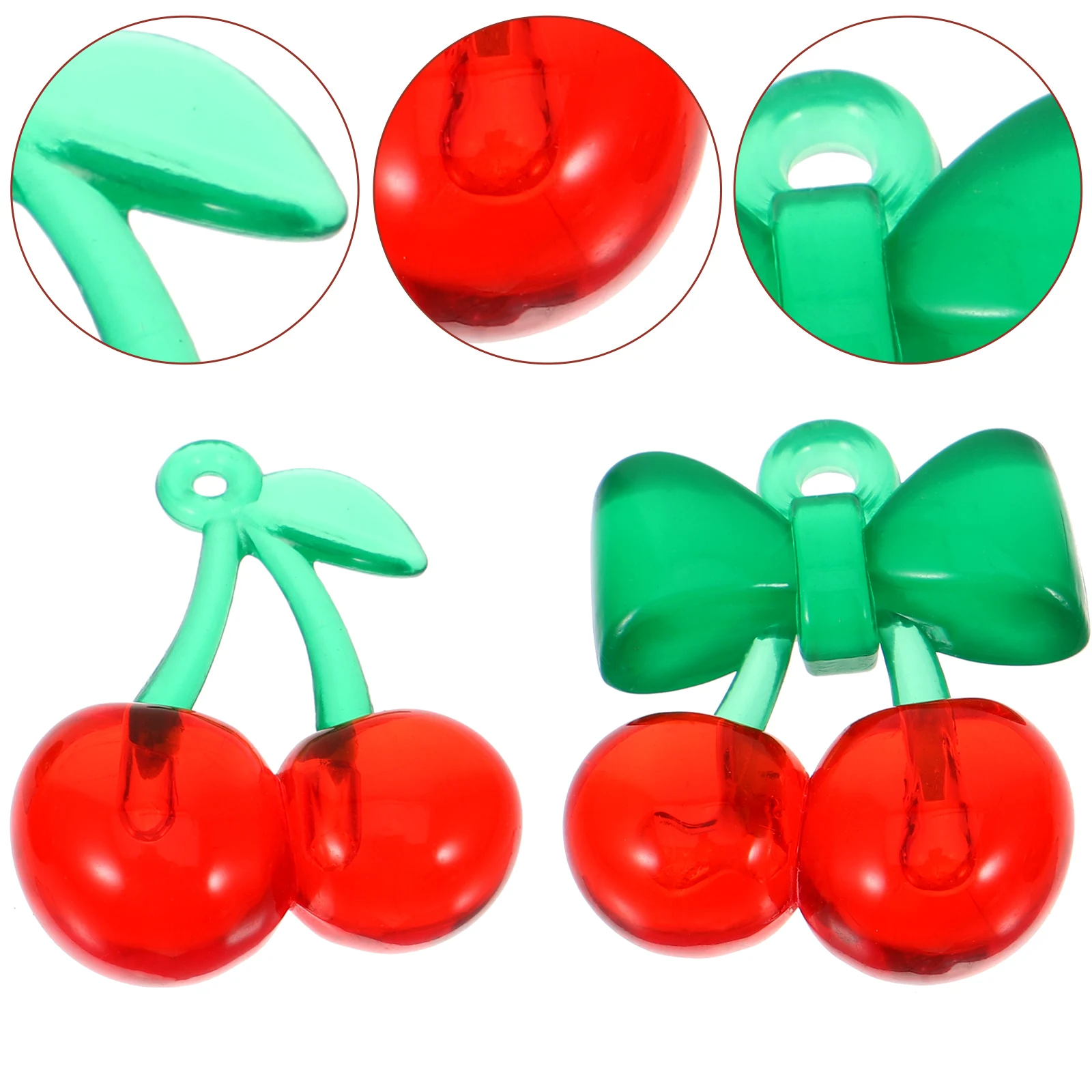

10pcs Acrylic Pendant Cherry Charms DIY Jewelry Accessories Necklace Making Crafts Fruit Decorations Safe Durable Stylish