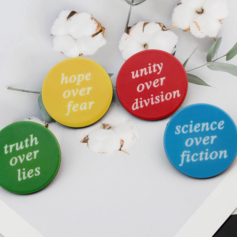 4 Styles Philosophy Motivational Quote Enamel Pins Round Insignia Brooches Backpacks Jeans Badge Lapel Metal Creative Jewelry