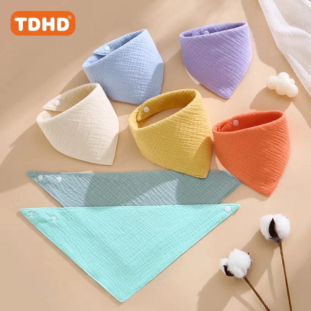 7 قطع من مرايل الأطفال TDHD ناعمة وماصة مع أزرار للإغلاق، ألوان مختلطة، مثالية للرضع والأطفال الصغار، | الصلبة #3