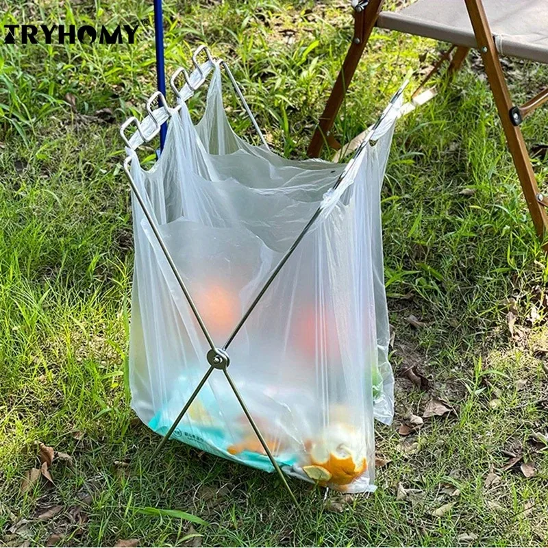 

Портативная складная подставка-держатель Tryhomy для мусорных мешков/контейнеров для кемпинга, пикников, походов и путешествий