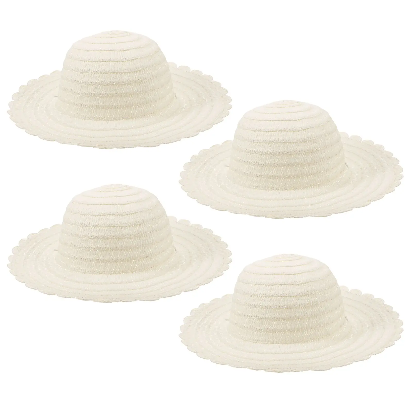 

4 Pcs Straw Caps Craft Hats Sun for Girls Cover Mini Crafts DIY Small Child