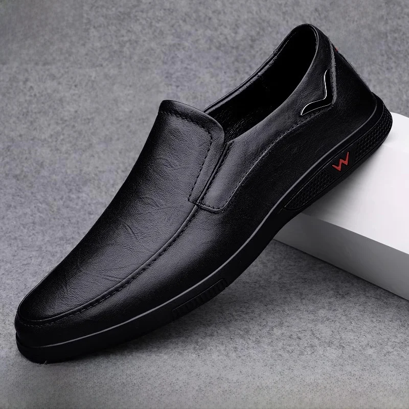 

Мужские кожаные повседневные туфли для вождения, мягкие мокасины, осенне-зимние повседневные туфли для мужчин