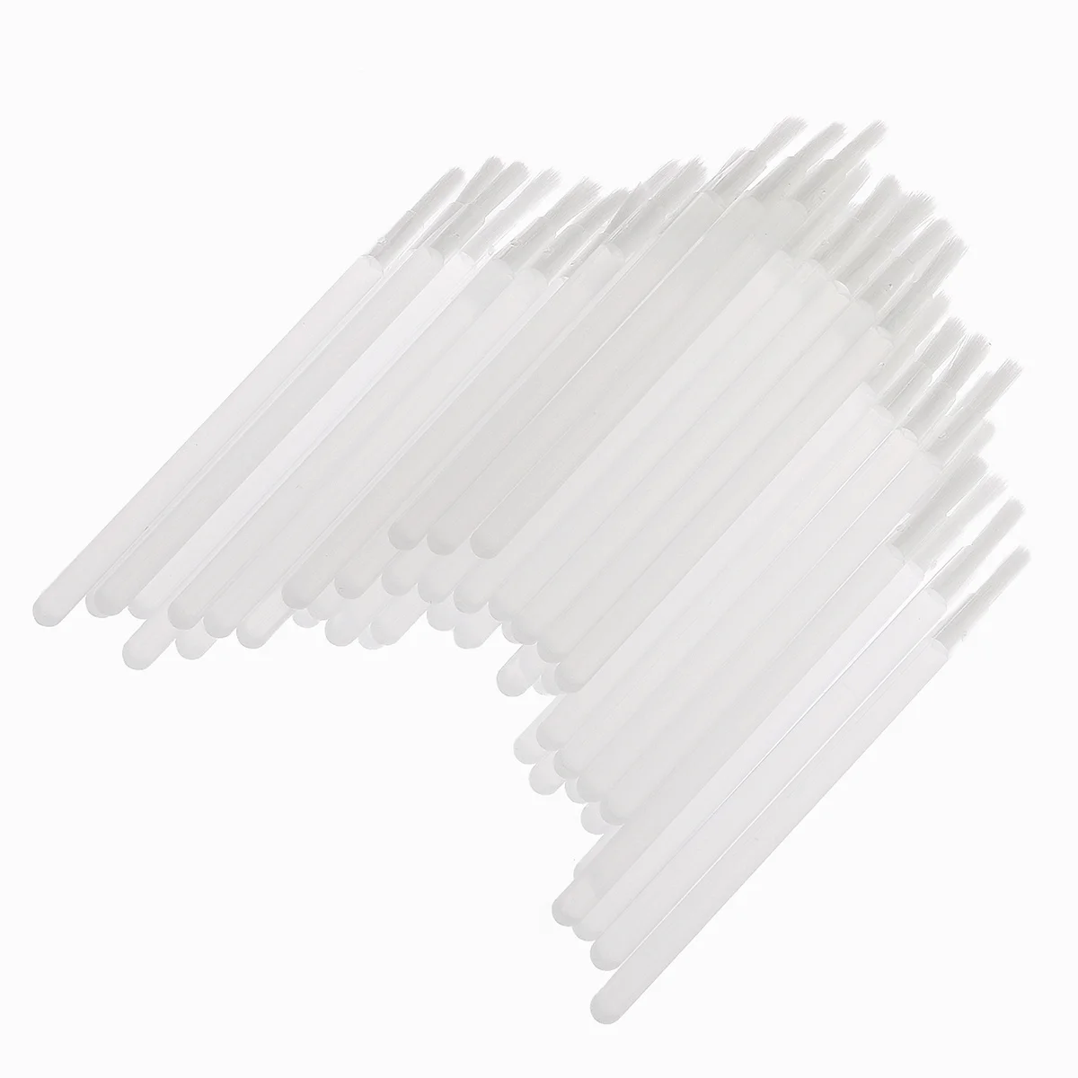 50 szt. Pędzelków do konturowania ust, jednorazowe, wysokiej jakości nylonowe włosie, plastikowa rączka, do równomiernego nakładania makijażu ust, narzędzie do salonu.