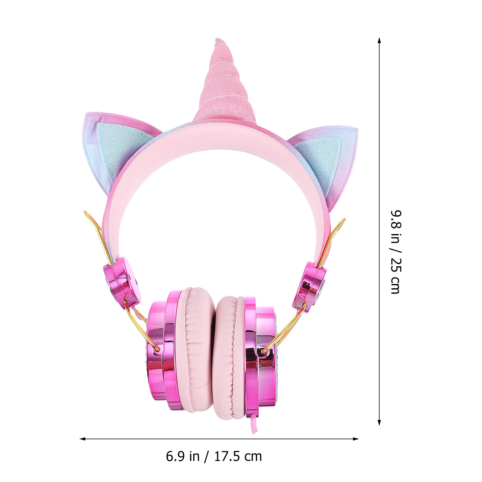 تصميم كرتوني فوق الأذن سماعة رائعتين 108Db التحكم في مستوى الصوت سماعة 3.5 مللي متر التوصيل 1.2 متر كابل قابل للتعديل سماعة الألعاب الكمبيوتر